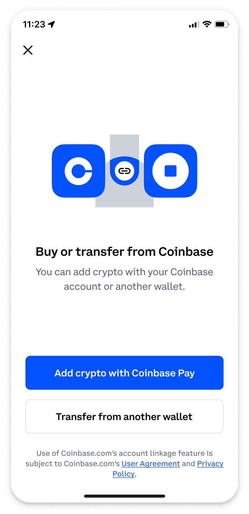 Start the process of using the assets and payment methods in your Coinbase account on dapps and any self-custody wallet.